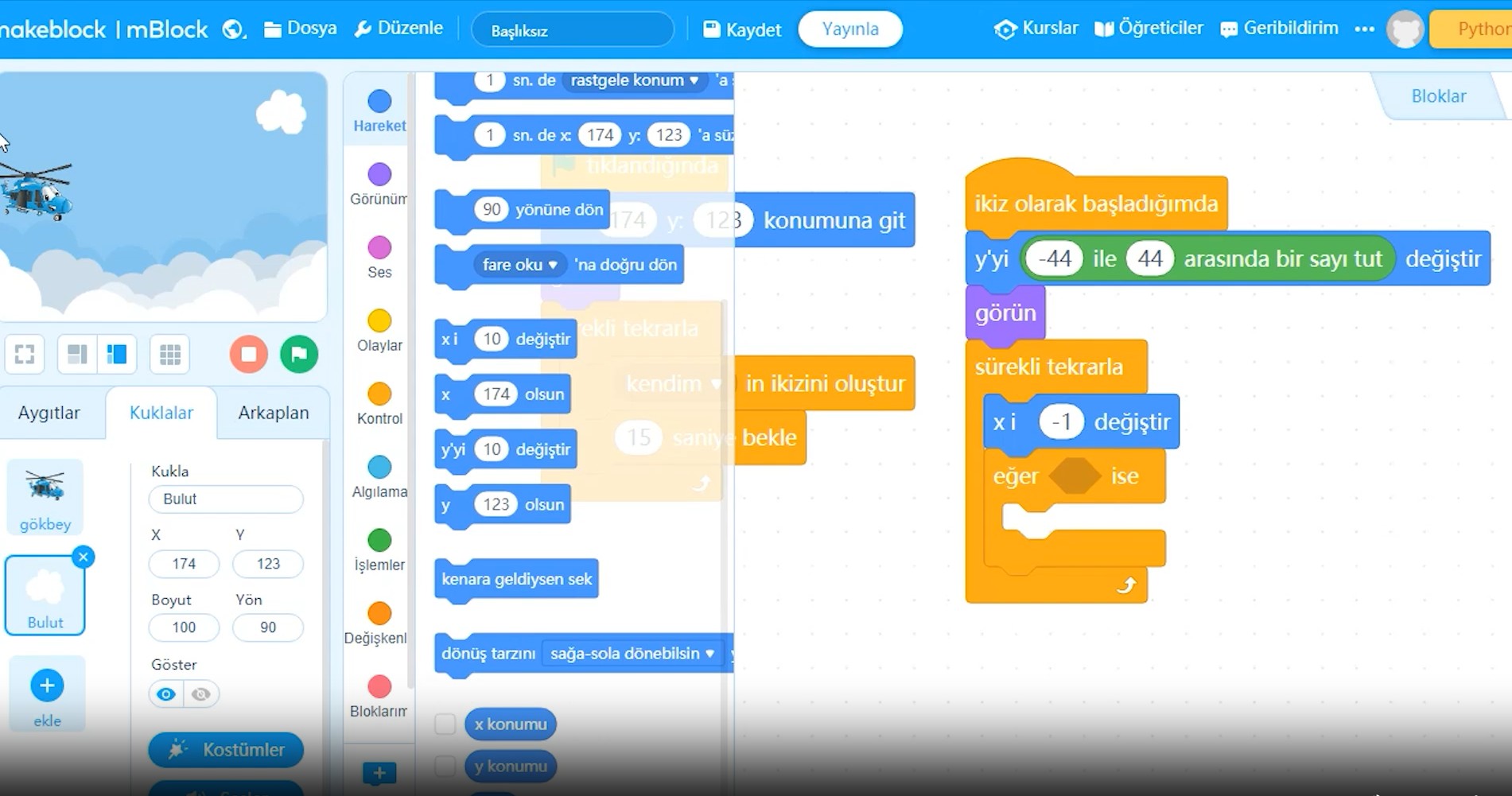 YAPAY ZEKA İLE UÇUŞ HAREKET KONTROLÜ